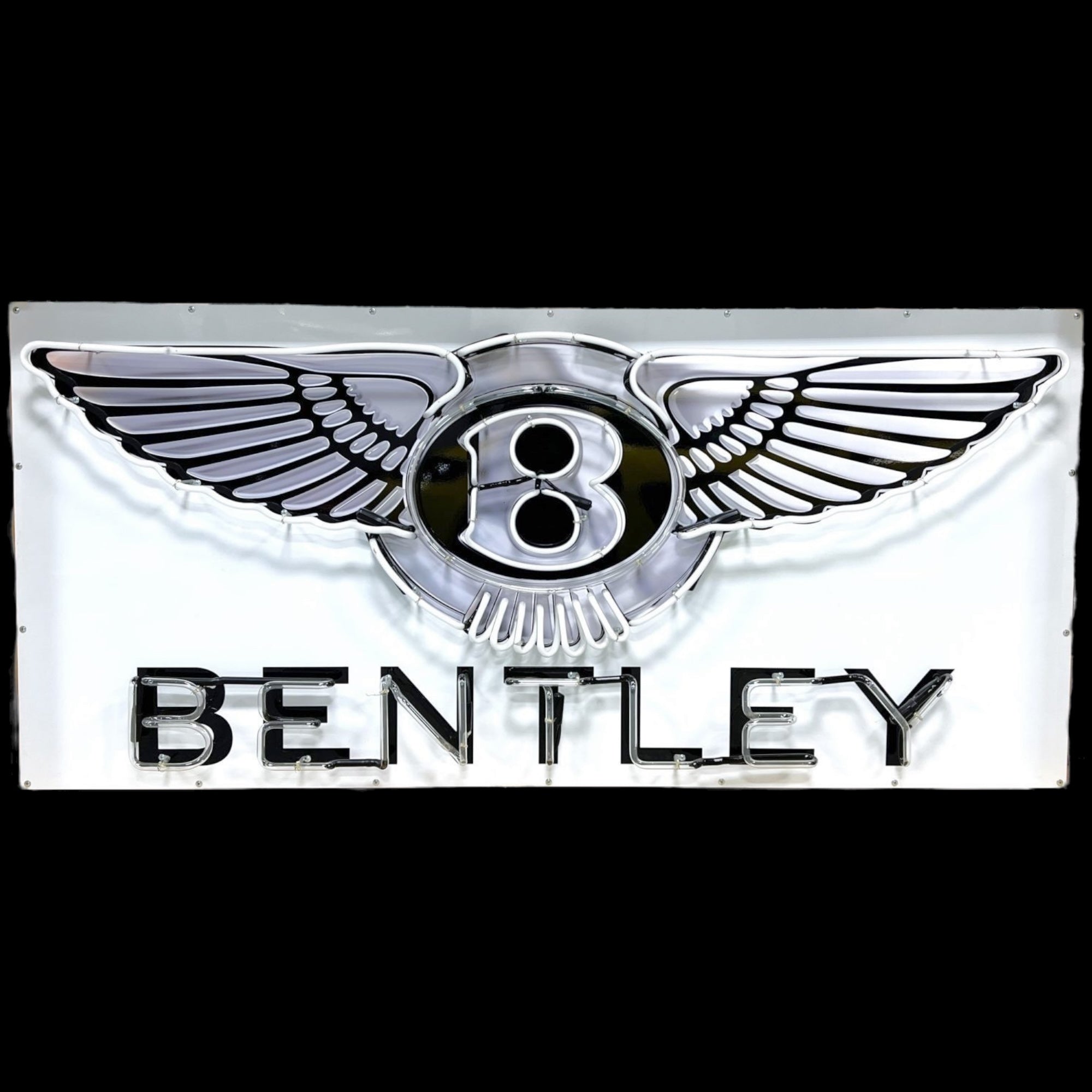 XL Bentley Dealership Neon Sign - Real Glass, Porcelain, Steel Can - Premium, Luxury, Auto Advertising Reproduction