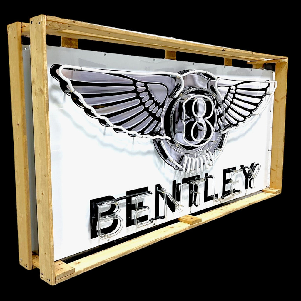 XL Bentley Dealership Neon Sign - Real Glass, Porcelain, Steel Can - Premium, Luxury, Auto Advertising Reproduction