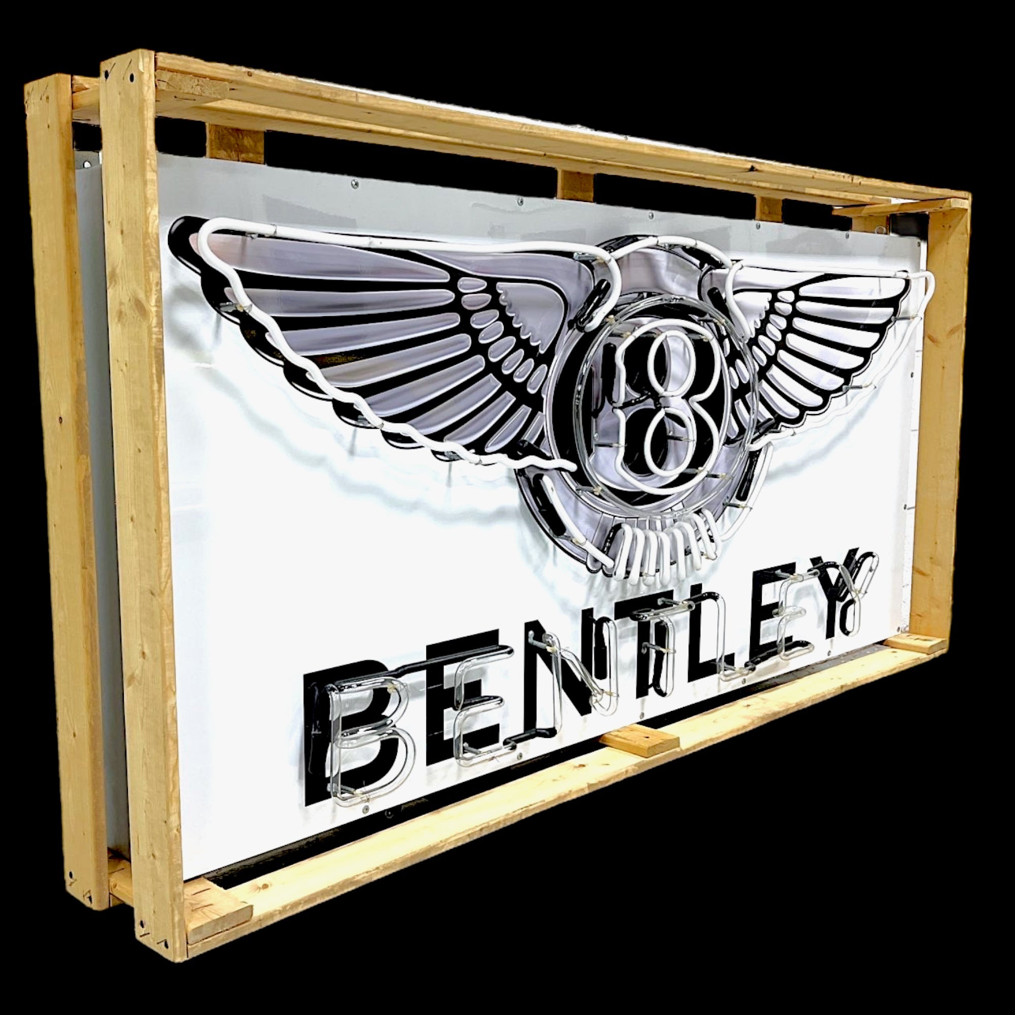 XL Bentley Dealership Neon Sign - Real Glass, Porcelain, Steel Can - Premium, Luxury, Auto Advertising Reproduction