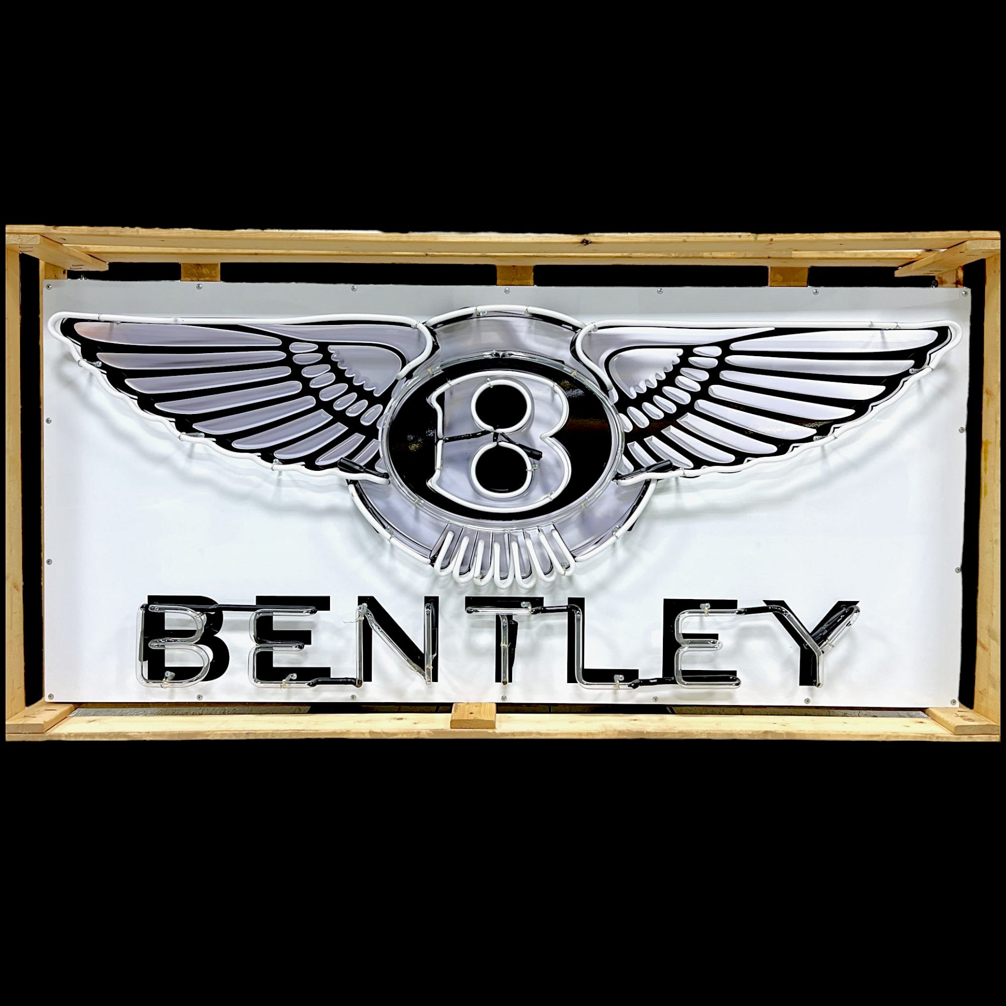 XL Bentley Dealership Neon Sign - Real Glass, Porcelain, Steel Can - Premium, Luxury, Auto Advertising Reproduction