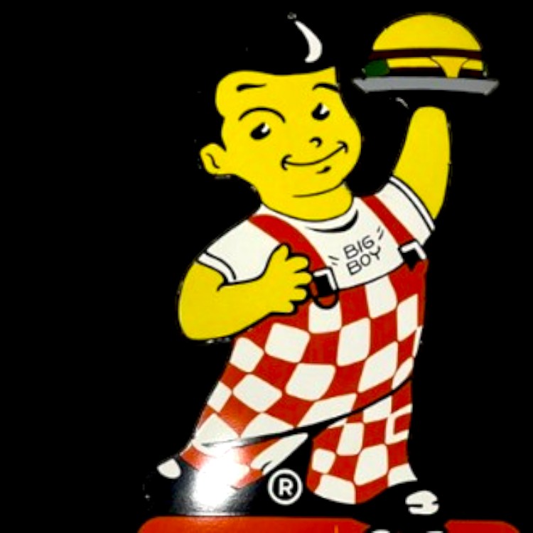 Big Boy Bob's Burgers Retro Diner Mascot Porcelain Enamel Vintage Metal Reproduction
