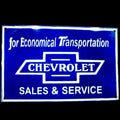 Chevrolet Sales Service Die Cut Porcelain Vintage Metal Sign