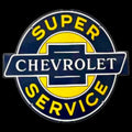 Super Chevrolet Service Die Cut Porcelain Vintage Metal Sign