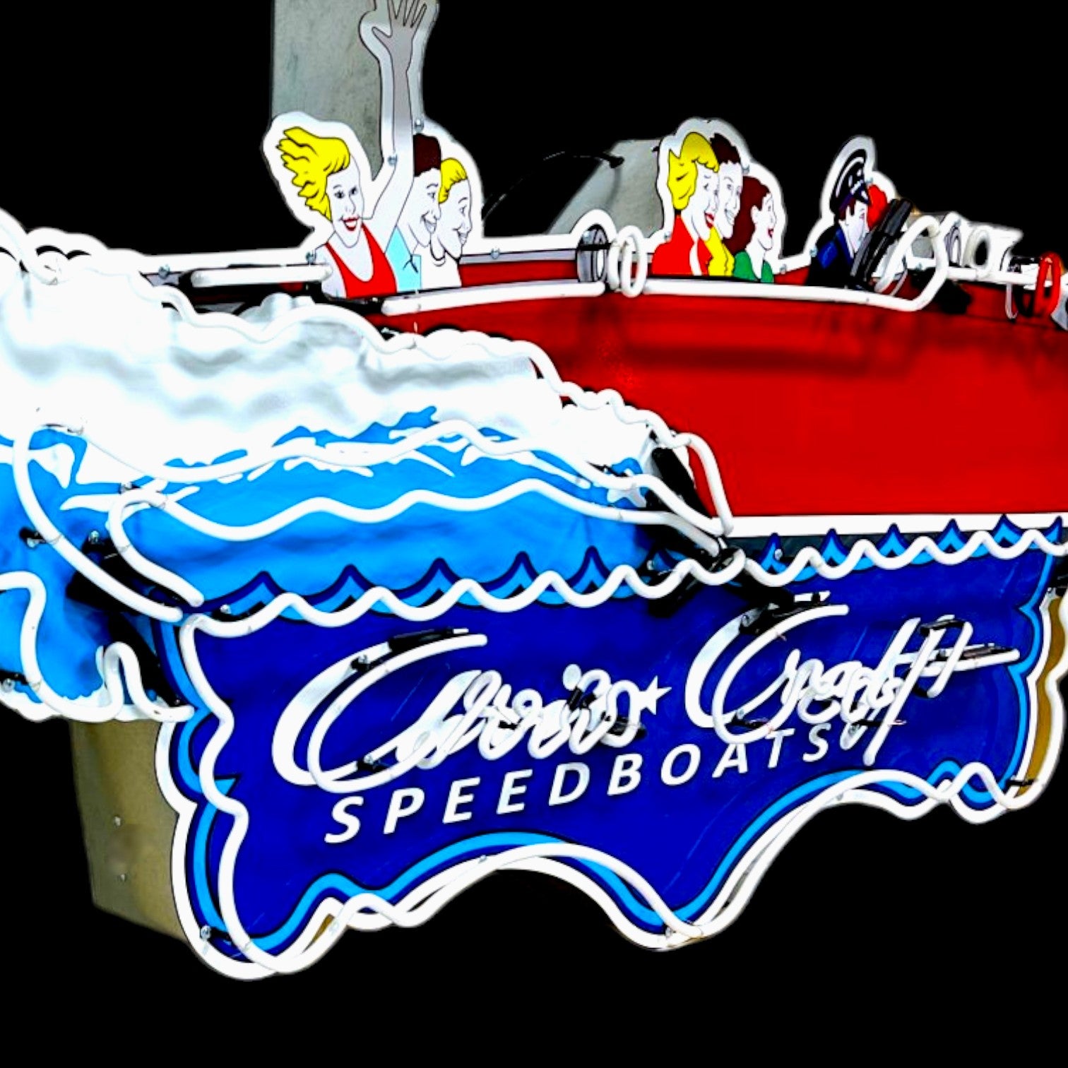 Marine Chris Craft Speedboats Neon Reproduction Die Cut Boat Lighted Advertising Sign
