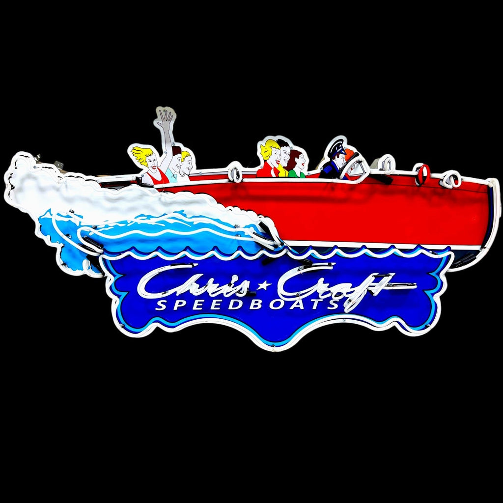 Marine Chris Craft Speedboats Neon Reproduction Die Cut Boat Lighted Advertising Sign