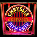 Chrysler Plymouth Service  - Real Neon Porcelain Sign - Vintage Dealer Advertising Reproduction