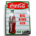 Coca Cola Fish Tail King Size Bottle Porcelain Enamel Vintage Metal Reproduction