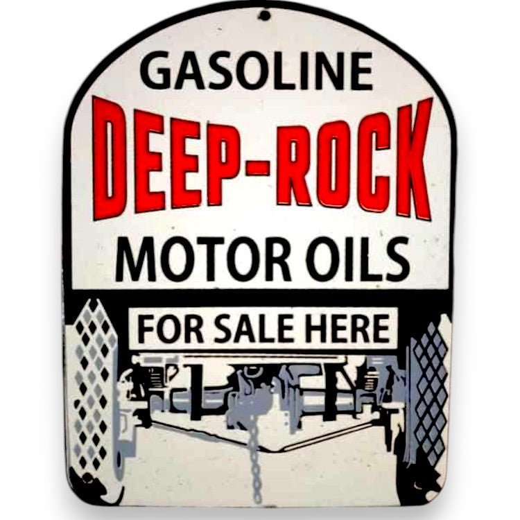 Deep-Rock Gasoline Motor Oils Porcelain Enamel Vintage Metal Reproduction