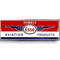 Esso Humble Aviation Wide Panel Porcelain Enamel Vintage Metal Reproduction