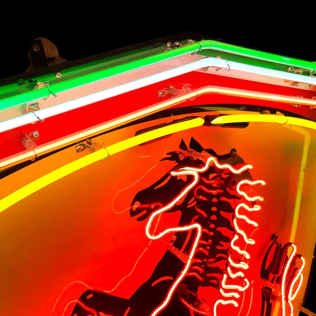 Ferrari Shield Neon Sign - Real Glass, Porcelain, Die Cut Can