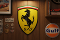 Ferrari Prancing Horse Shield Porcelain Enamel Vintage Metal Reproduction