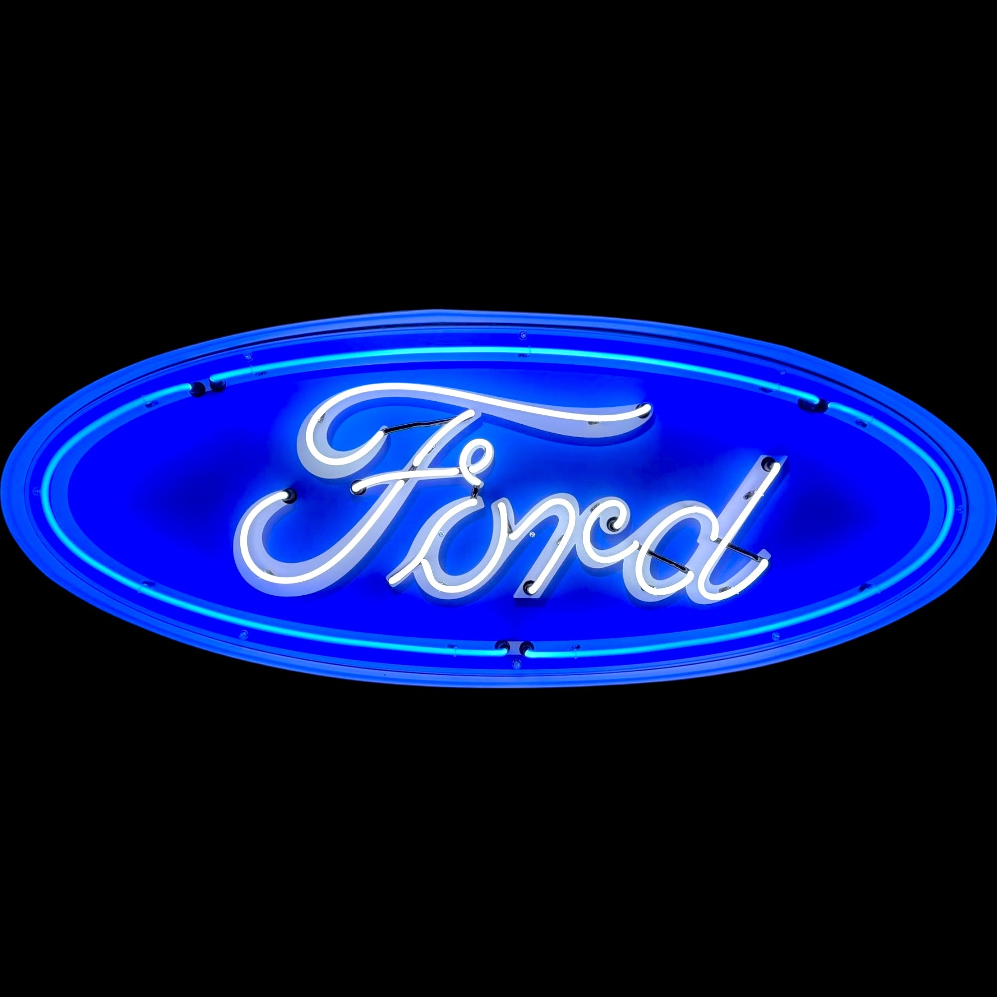 Classic Ford Large Neon Sign - Real Glass, Porcelain, Metal Can Vintage Dealer Lighted Advertising Display