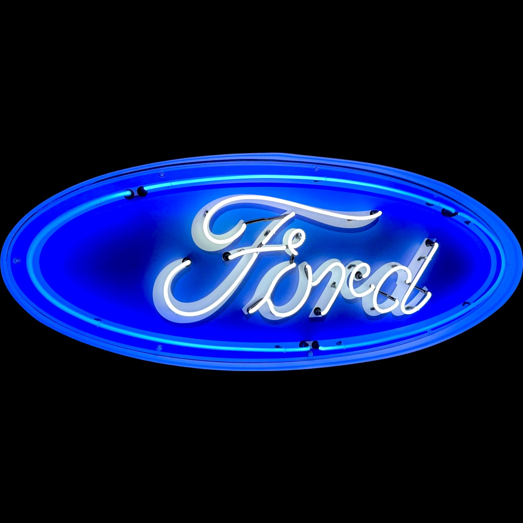 Classic Ford Large Neon Sign - Real Glass, Porcelain, Metal Can Vintage Dealer Lighted Advertising Display
