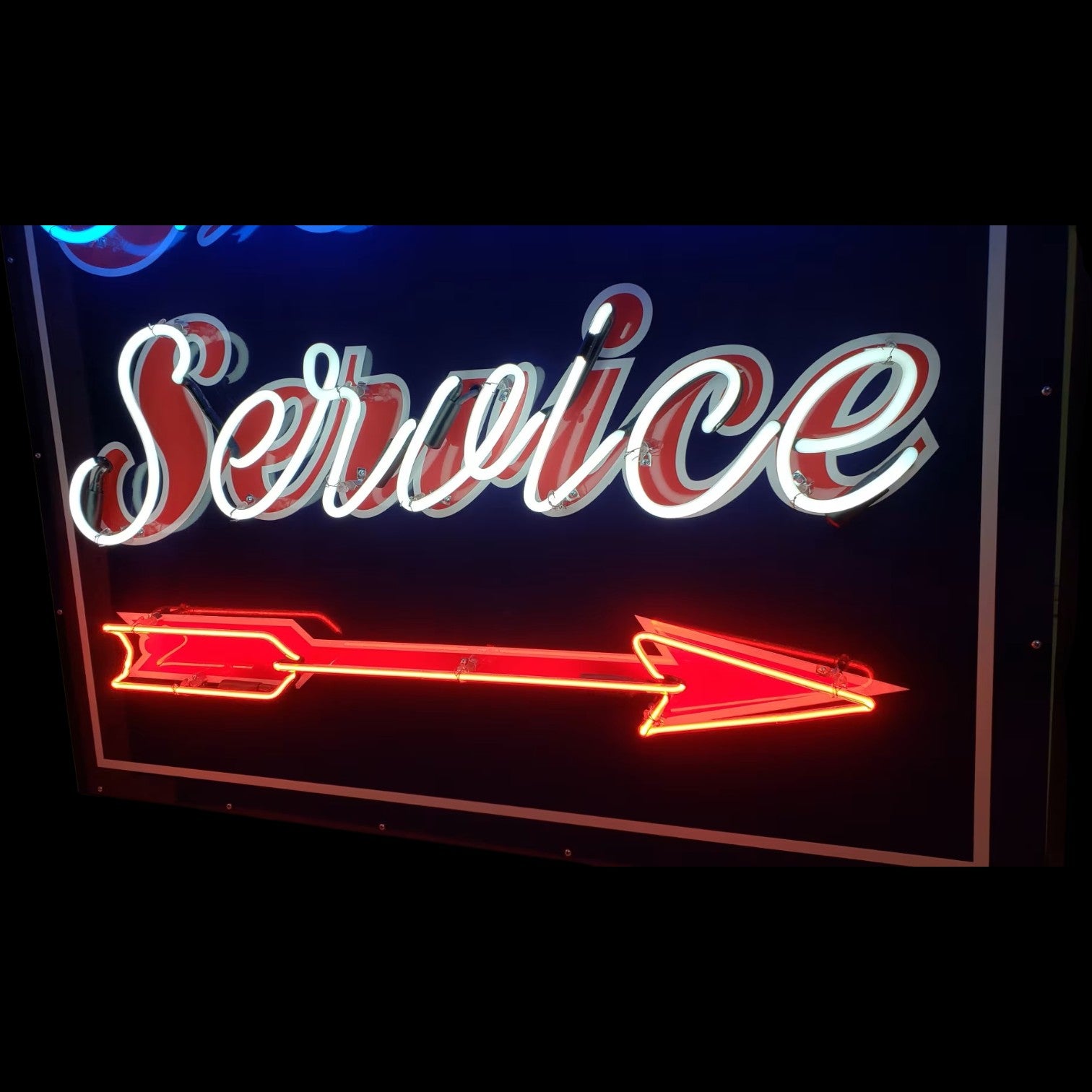 Vintage Ford Service - Real Glass Neon Porcelain Sign - High Quality Dealer Ad Reproduction