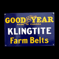 Good Year Klingtite Farm Belts Porcelain Enamel Vintage Metal Reproduction