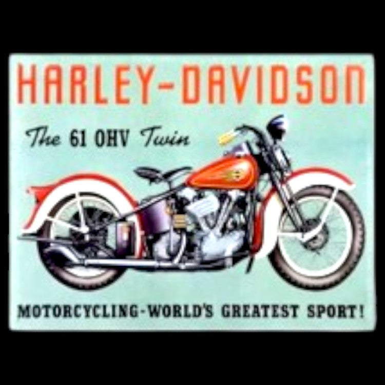 Harley Davidson Motorcycle Panel Porcelain Enamel Vintage Metal Reproduction