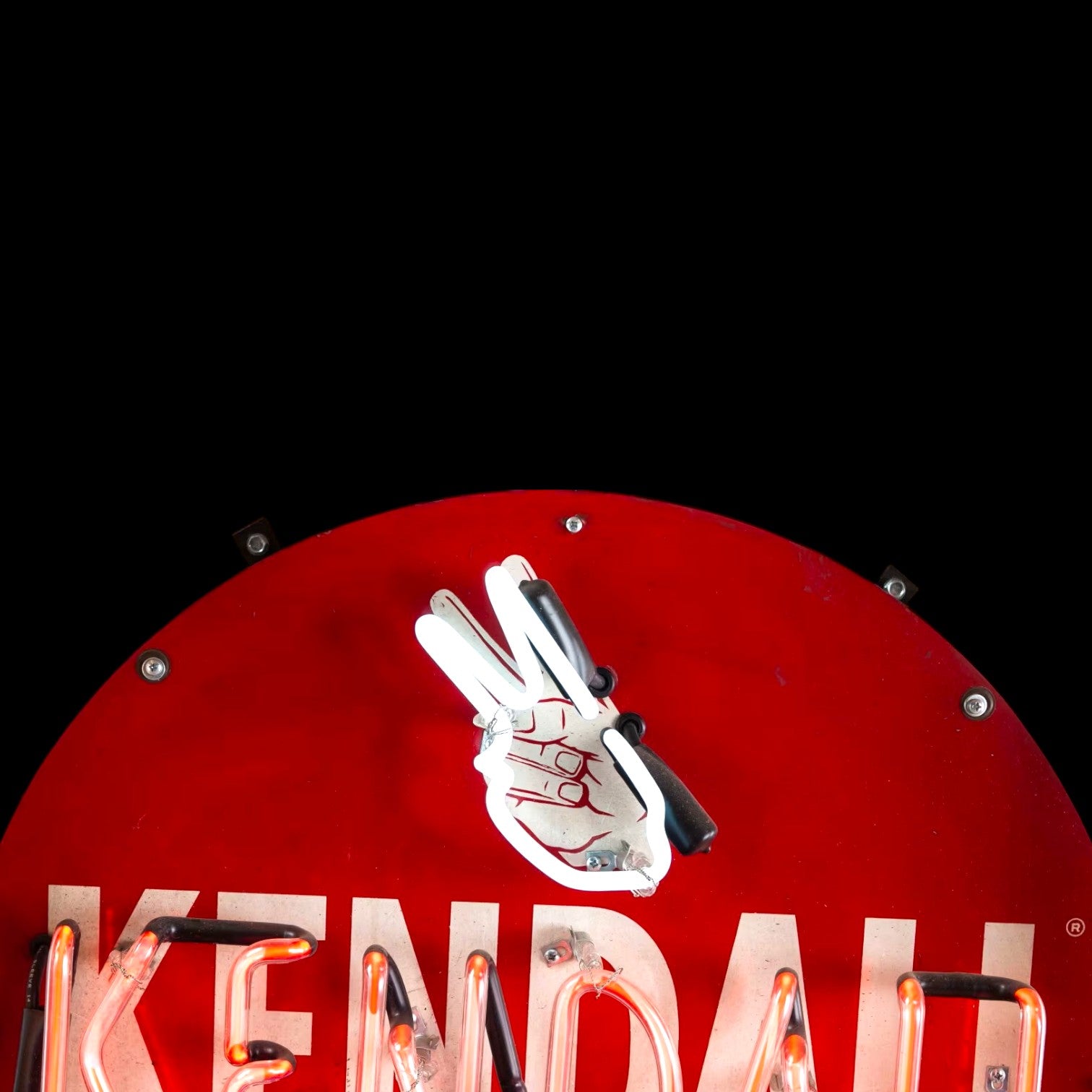 Kendall Motor Oils Neon Porcelain Round Sign with Metal Can