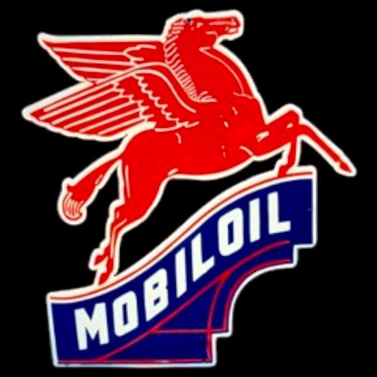 Mobil Oil Pegasus Right-Facing - Large Die Cut Porcelain Enamel Sign