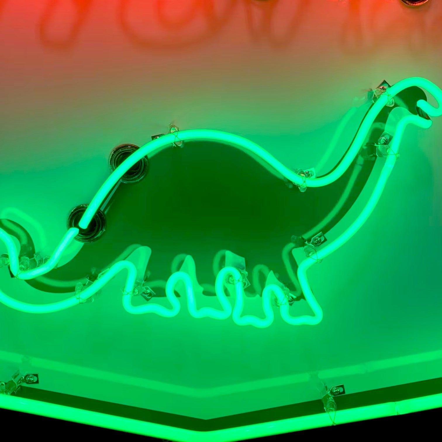 Sinclair Dino Shield Neon Sign - Vintage Gas Station Advertising - Glass, Porcelain, Steel Can