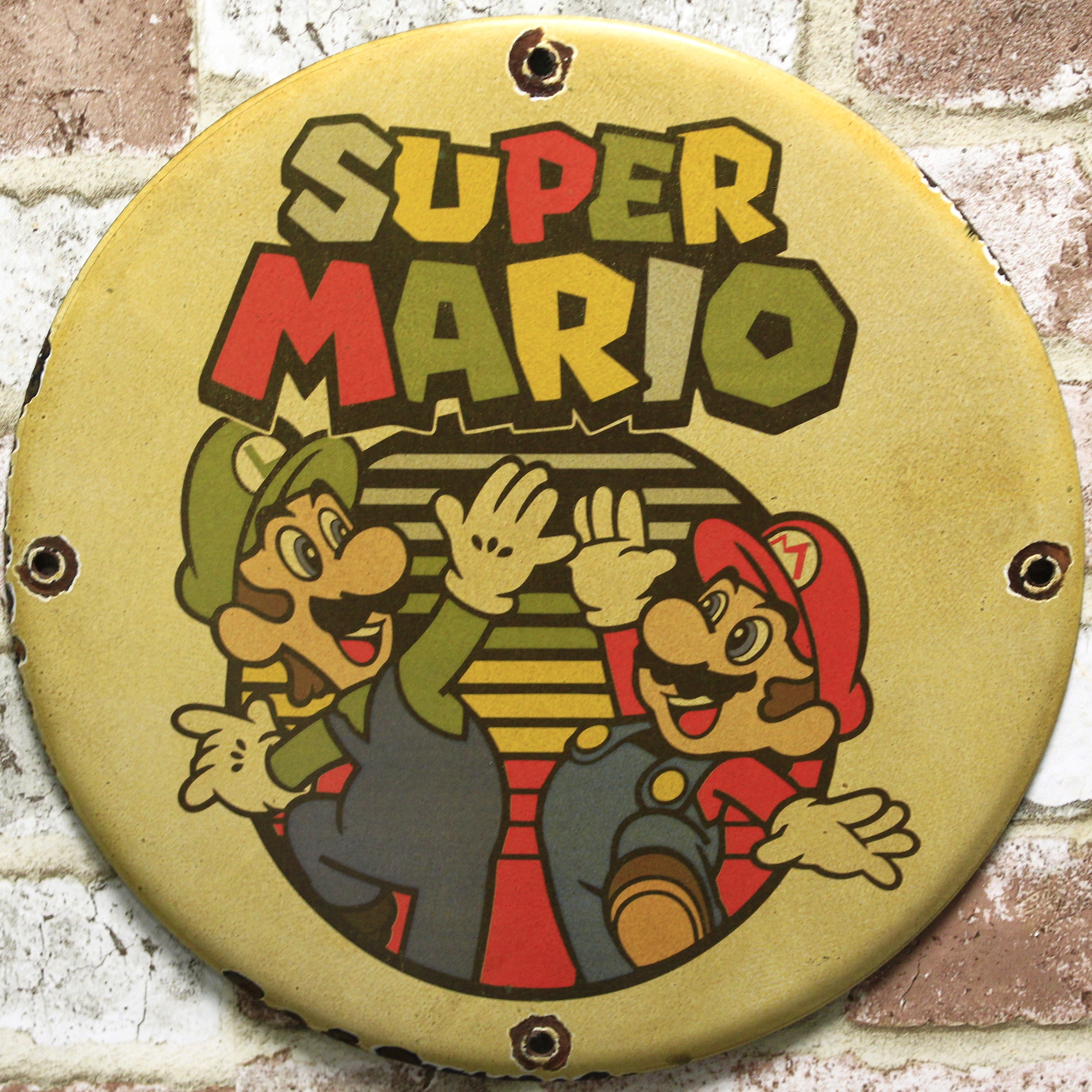 Super Mario Bros Vintage Nintendo Porcelain Enamel Sign (12in)