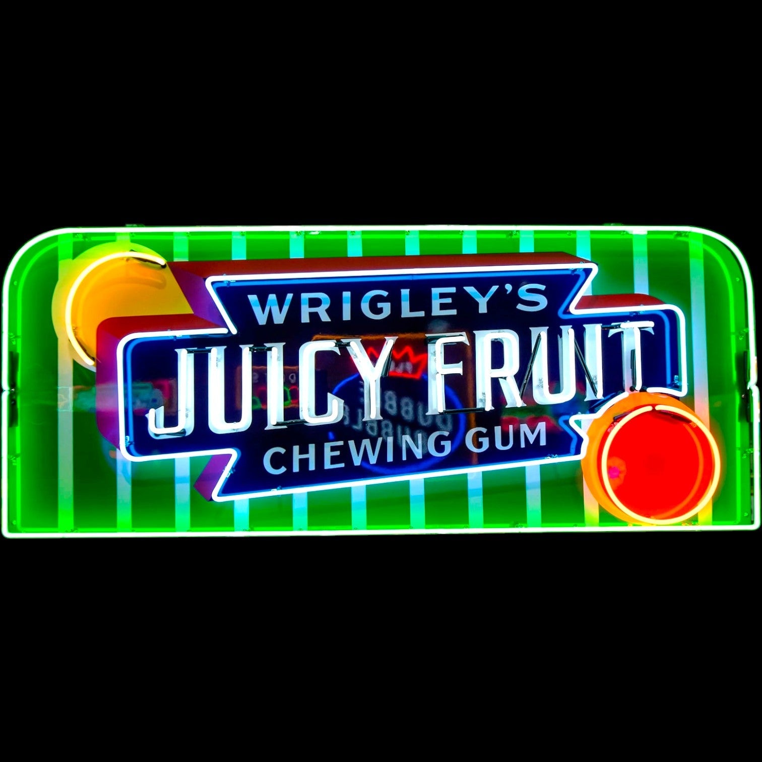 Wrigley's Juicy Fruit Gum Retro Neon Porcelain Panel Display Candy Sign